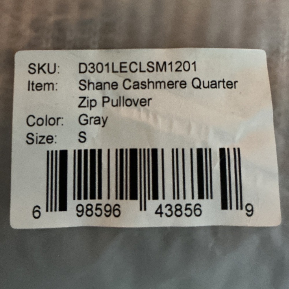 Italic Shane Cashmere Quarter Zip Pullover Mens Gray Sweater Small New With Tags - Picture 2 of 6